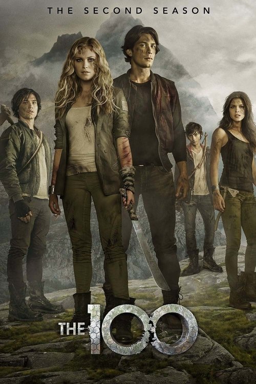 Fünf junge Erwachsene in robuster Kleidung stehen auf felsigem Gelände, im Hintergrund sind Berge zu sehen. Oben steht der Text „The Second Season“, während unten der Titel „The 100“ in großen Buchstaben erscheint – ein klares Zeichen dafür, dass dies ein absolutes Muss für Fans ist, die spannende Serien über IPTV-Kaufplattformen genießen möchten.