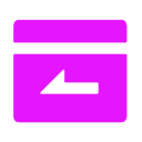 Ein leuchtend magentafarbenes Symbol, das eine rechteckige Box mit einem nach unten zeigenden Pfeil im Inneren darstellt – es erinnert an ein Symbol für einen Posteingang oder einen Download und eignet sich ideal für IPTV-Kauf-Dienste – auf weißem Hintergrund.